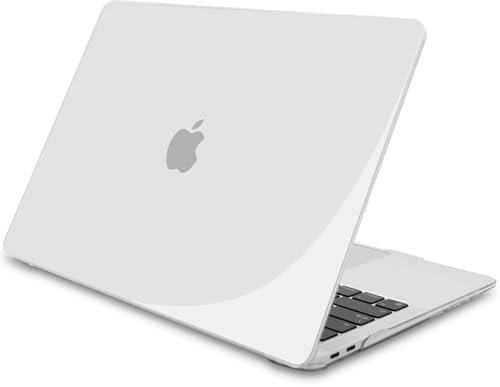 NJIAONE Hülle Kompatibel mit MacBook Air 13 2021 2020 2019 2018 (Modell: A2337 M1/ A2179/ A1932), Schutzhülle Case Hart Hülle Kunststoff für MacBook Air 13,3 Touch ID - Transparent