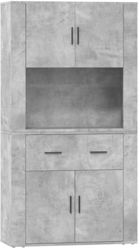 vidaXL Buffet Haut Gris béton Bois d'ingénierie