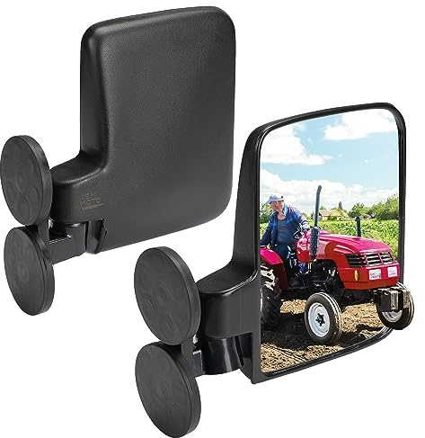 KEMIMOTO Tractor Magnetic Side Mirrors, 114 Lbs Magnet Rear View Mirror for Tractors, Forklifts, Lawn Movers, Golf Cart, Small Dozers, Lift Trucks, Compatible with John Deere, Kubota, Toyota, CASE