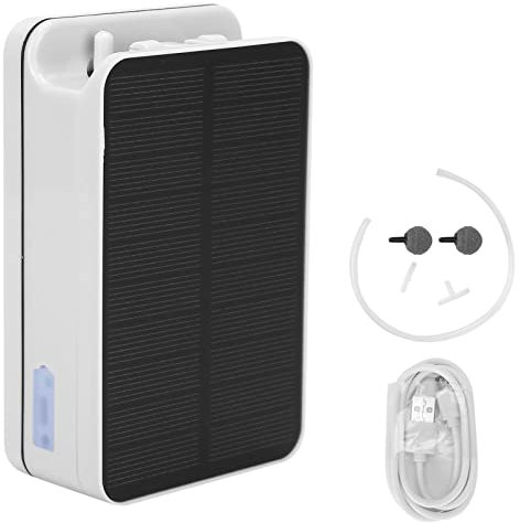 Yosoo Health Gear Solar Aerator, Solar Oxygenator Air Pump Water Oxygen Pump, Portable Solar Powered Solar Oxygenator Air Pump 2200mAh Large Capacity Battery Overcharge for Outdoor Fish Ponds