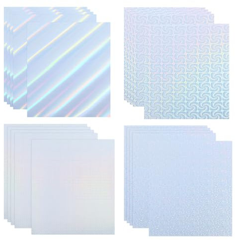 PATIKIL A5 holografiskt kort, 20-pack metallisk iriserande spegel papper klistermärke foliebräda reflekterande ark för scrapbook affisch gör-det-själv hantverk