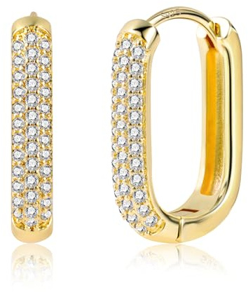 ASH'S CHOICE Boucles d'Oreilles Femme Créoles Argent Or Zircone Strass | Boucles d'Oreilles Créoles Argenté Plaqué 14K Coeur Torsadé Strass Anneaux Hypoallergénique Brillantes Bijoux Cadeau Femme