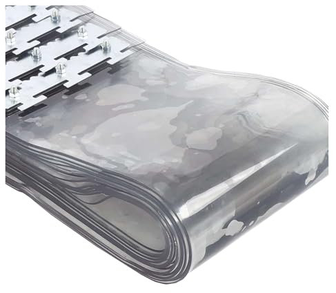 Vinyl Transparent Strip Door Waterproof Tarpaulin PVC Door Thermal Insulation Air Conditioning Door 1.2x2.3m Heavy Duty Clear Plastic Curtain for Warehouse Garage Cooler Freezer and Commerci