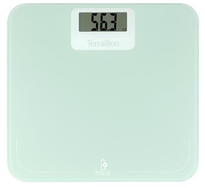 TERRAILLON - POWER FREE - Pèse personne électronique sans piles ni batterie, Ecologique, Dynamo, Capacité 180 Kg, Verre