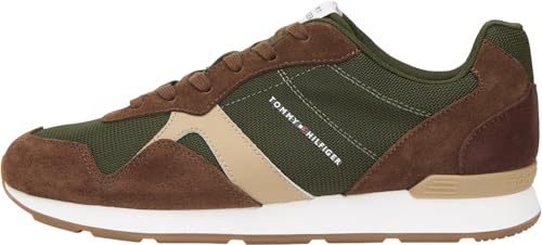 Tommy Hilfiger Runner Icon Mix Fm0fm05679 - Tenis Bajos para Hombre, Abeto ártico Verde, 41 EU