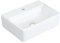 NUESTRA VIDA Premium Waschbecken Eckig, Moderner Waschtisch Gäste WC Weiß, Ohne Überlauf, mit Hahnloch, Aufsatzwaschbecken Klein Handwaschbecken 40 x 29,5 x 12 cm