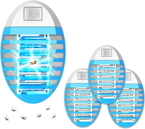 LOFFU Pack of 4 Electric Insect Killers, Mosquito Lamp, Mosquito Traps with UV Lamps, Mosquito Repellent Socket, for Moths, Flies, Mosquitoes, for Indoor Bedroom, Kitchen
