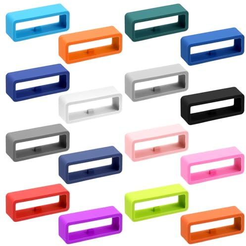 LXUEJIE 16 Pack Watch Strap Silicone Security Connector, Smart Watch Band Fixing Rings, Watches Band Keepers, Loop Secure Holder Silicone Fastener Rings for Smartwatch Accessories (Multi-Color)
