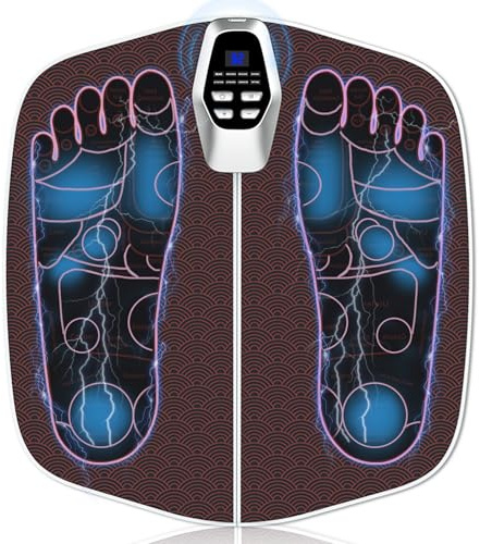 Electric Foot Massagers, Foot Spa Massager, EMS Foot Massager for Pain and Circulation, LCD Display with 8 Modes 32 Intensities, Folding Portable Feet Massage Machine