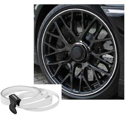 FOLIATEC PIN Striping Felgen Design Auto Zierstreifen Felgenrandaufkleber für 4 Felgen, Weiss