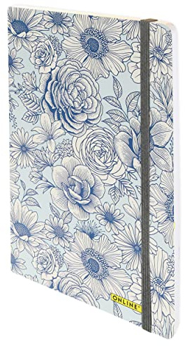 Online Journal en pointillé A5 - papier epais premium 120g/m², FSC - 144 pages - carnet de notes design Fleurs - cahier relié - bullet journal dotted
