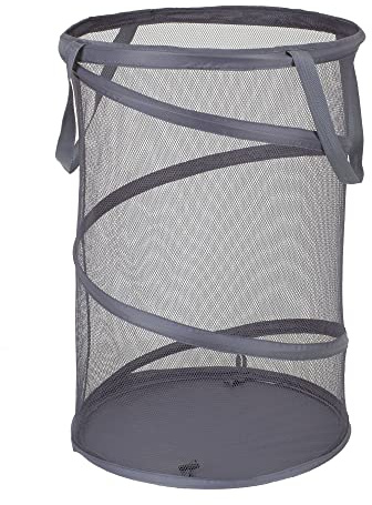 Household Essentials 2027-1 Pop-Up Collapsible Mesh Laundry Hamper | Charcoal