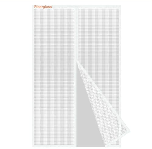 Risareyi Magnetisk Myggnät Glasfiberdörrar-Super Resistent, 80x225cm Insektsgardin Insektsdörr Anti Myggnät, För Balkong Vardagsrum Sovrum, Lätt Att Montera, Vit, 80x225CM/31x89INCH