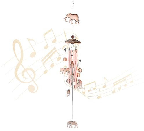 Relaxdays Campana a Vento, Campanelli Feng Shui, Sonaglio Acchiappasogni, Scacciapensieri da Esterni e Interni, Ramato, Acciaio Inox, 90 x 11,5 cm