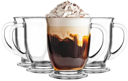 Glasmark KROSNO 1992 Kubas Lot de 4 à café glacés pour cappuccino Passe au lave-vaisselle 4 x 400 ml