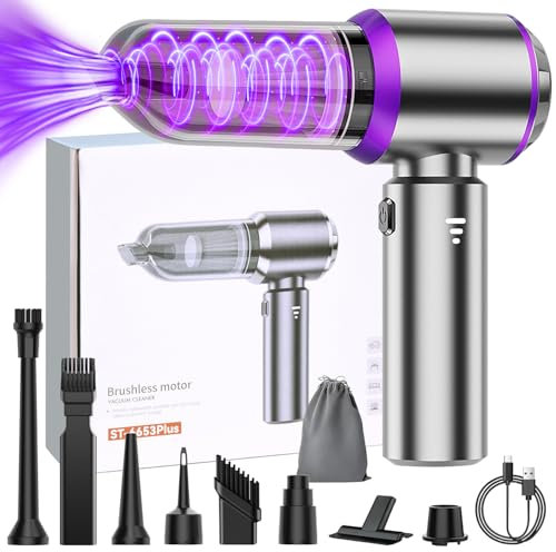 oGoDeal Aspirateur Voiture, 26000PA Aspirateur à Main Puissant sans Fil Portable, Mini Aspirateur de Voiture à 3 Niveaux Réglables avec 4 HEPA Filtre pour Voiture, Cuisine, Maison et Poils d'animaux