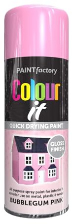 YSAMAX All Purpose Bubble-Gum Pink Gloss Spray Paint, Both Interior And Exterior Use, Quick Drying Paint, Versatile Uses, Aesthetic Appeal, 400ML, (1PCS)