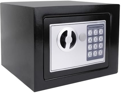 Safe, Lock & Safe Digital Depository,4.6L Home Digital Safe Electronic Cabinet Safes Cash Box Wall Safe with 2 Manual Override Keys,Money Box Wall Mounted for Office Hotel (Black)