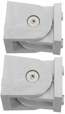 GARVALON 2pcs Adjustable Gate Hinges Aluminum Extrusion Hinge Angle Brackets Heavy Duty Door Stoppers Zinc Alloy