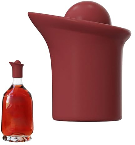 Dosatore per bottiglie di vino con chiusura – Server per vino ricaricabile con beccuccio, strumento in silicone riutilizzabile per la chiusura del bar di casa per per bevande birra olio