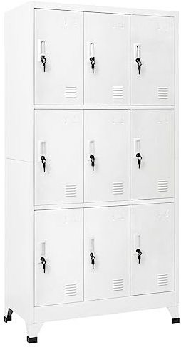 Générique Armoire à casier avec 9 Compartiments Acier 90x45x180 cm Gris,Meubles,Armoires & Meubles de Rangement,Casiers & armoires de Rangement,Gris,50.08 KG,20157