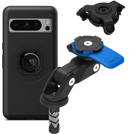 Quad Lock Support Téléphone pour Fourche de Moto avec Amortisseur de Vibrations et Coque MAG pour Pixel 8 Pro