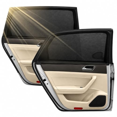 Xiaomoyu 4 st solskydd för bilens sidorutor | Solskydd för bilen, bilsolskydd, UV-skydd, fönstersolskydd (72–140 cm x 62 cm, 65–130 cm x 63 cm)