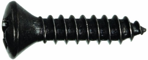 The Hillman Group 2857 8 x 1-Inch Oval Head Black Chromate Decorative Sheet Metal Screw, 30-Pack