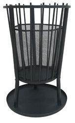 Cesto Da Camino da Fuoco Forno Riscaldamento da terrazzo in Metallo - rivestimento nero - Altezza 65 cm