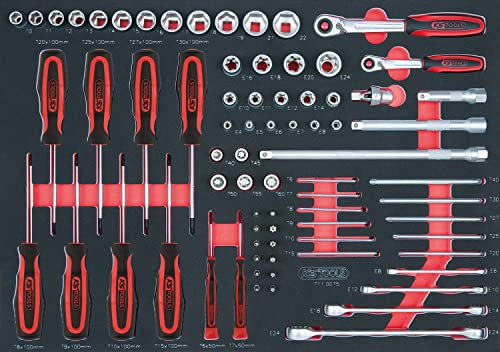 KS Tools SCS 1/4'+3/8'+1/2' Steckschlüssel-Satz, 75-tlg. in 1/Systemeinlage
