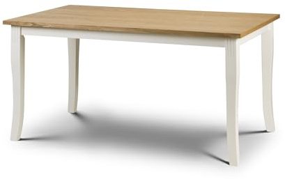 Julian Bowen Davenport Dining Table, Ivory/Light Oak