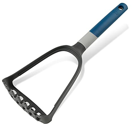 Tasty Plastic 2 in 1 Potato Masher and Spaghetti Spoon, Mashed Potato Tool and Spaghetti Server Made of 2H Material, Dishwasher Safe, Dimensions: 19x11cm, Colours: Cool Dark Blue and Grey