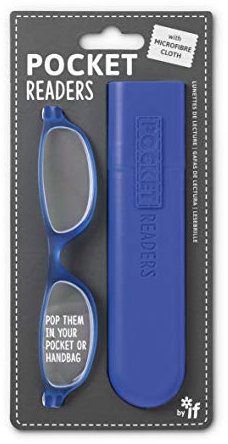 if Pocket Readers - Blue +2.5, Reading Glasses in a Slim Pocket Sized case, 60 g