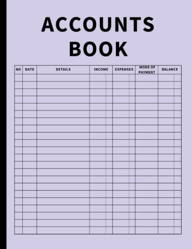 Accounts Book: Ledger for Daily, Monthly, and Yearly Tracking of Income and Expenses for Self Employed, Small Business, and Personal Finance (Clove Purple)