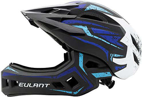 EULANT Casco de Bicicleta con Mentonera Desmontable para Niño,Ligero Casco Integral Niños para Bici MTB BMX Ciclismo Moto Patinaje Scooter Skate Hoverboard
