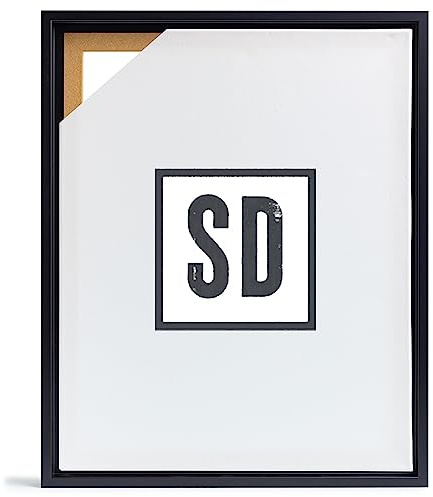 Stallmann Design Cadre à joint d'ombre pour châssis | 100x100 cm | Noir | MDF cadre pour toiles avec effet de profondeur | avec accessoires de montage | Cadre sans verre ni dos d'âne