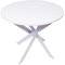 Skraut Home - Mesa Comedor Fija Redonda | 90 x 90 x 77 cm | Capacidad hasta 4 Personas | Materiales Resistentes | Modelo Zen (90cm, Blanca + Patas Blancas)