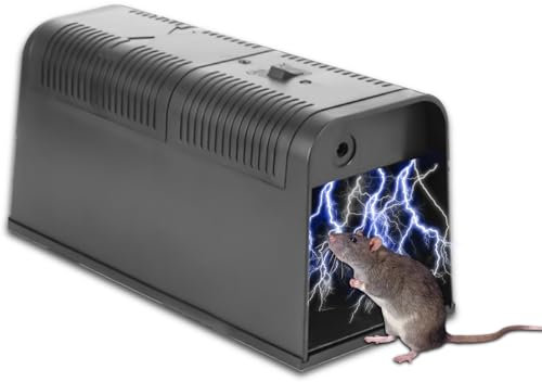 Trappola per topi elettrica, trappola per topi elettrici, trappola per topi elettrici extra large 5000 V, trappola per topi elettronica, trappola per topi professionale adatta per eliminare topi