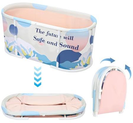 yoakaiax Portable Bathtub Portable Foldable Bathtub for Adults & Kids, Standing Soaking Bath Tub for Adults Kids, Fold Up Soaking Bath Tub, 45.28 × 22.83× 20.87 45 Inch