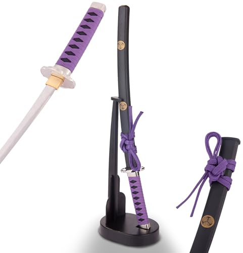 57 SPECIAL REPLICAS Ouvre-lettres épée Mini Katana Acier 20 cm Fabriqué au Japon Avec Support Inclus Clans Japonais Coupe Papier Pour la Décoration ou Comme Cadeau (Tokugawa KT-22I)