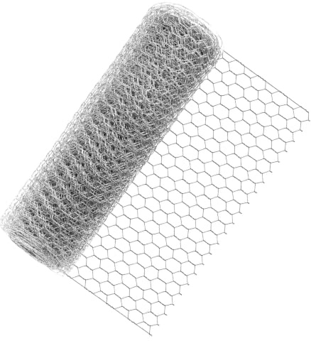 FAAING 40 cm x 30 m, nätstängsel, kaninnät, sexkanelnät | Kaninnät, trådnät, galvaniserat trådstaket, trådgaller, hönsnät för trädgård, metallnät, 0,6 mm tråd