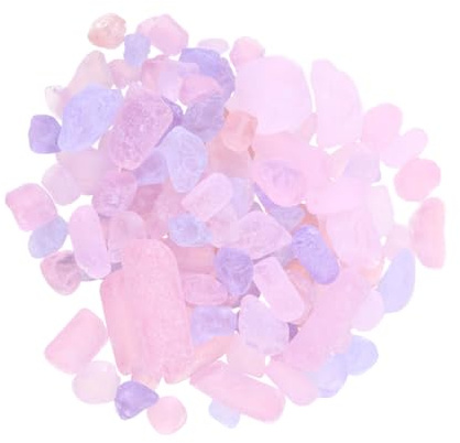 NOLITOY Piedras de Cristal Natural Pulidas para Acuario Decoración de Jardín y Macetas Grava Irregular de Tonos Rosa y Púrpura Seguras para Agua Dulce y Salada