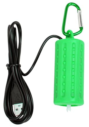 Garvee Mini USB Portable Aquarium Air Pump, Ultra Silent Energy-Saving Oxygen Aerator, Includes Air Stone & Single Outlet Silicone Tube, Green