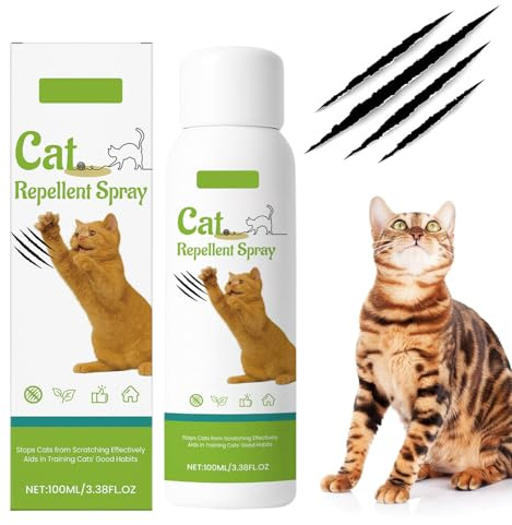 BAOSROY Spray Repelente Gatos,Spray Antiarañazos Gatos,Repelente Gatos,Spray Antiarañazos Repelente Gatos,Spray Ahuyentador de Gatos Que Rascan Interiores y Exteriores,Protege Muebles