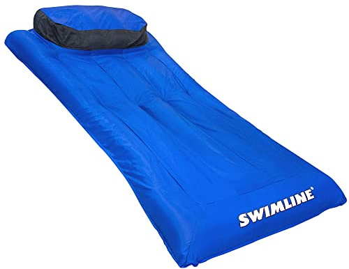 SWIMLINE ORIGINAL Fabric Covered Pool Float Mattress Lounger Raft For Adults & Kids I Comfortable Head Rest & Quick-Dry Cover For Adult Or Kid Floating & Lounging Dogs 9057