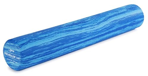 OPTP PRO-Roller Soft Density Foam Roller – Low Density Soft Foam Roller for Physical Therapy, Pilates, Yoga Foam Roll Exercises, and Muscle Recovery- Blue 36 x 6