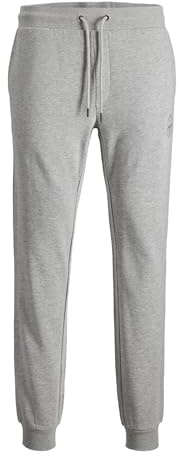 JACK & JONES Herren Jjigordon Jjshark Sweat Pants Viy Noos Sporthose, Light Grey Melange, XXL EU