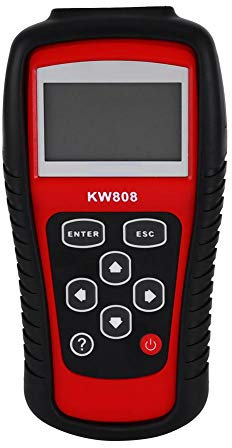 Car Auto OBD2 Probador de Errores del Lector de códigos de fallas, KW808 EOBD OBDII Dispositivo de Prueba de escáner de diagnóstico de vehículos universales con Gran Pantalla LCD retroiluminada