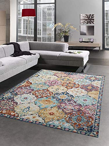 CARPETIA Teppich Outdoor Orientteppich Wohnzimmerteppich Ornamente bunt Größe 240 x 340 cm