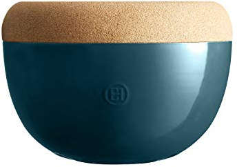 Emile Henry Ceramic Deep Food Storage Bowl, 10.6 x 7.3in, Blue Flame